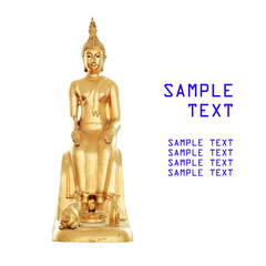 Buddha statue at temple in Bangkok, Thailand ,with sample text