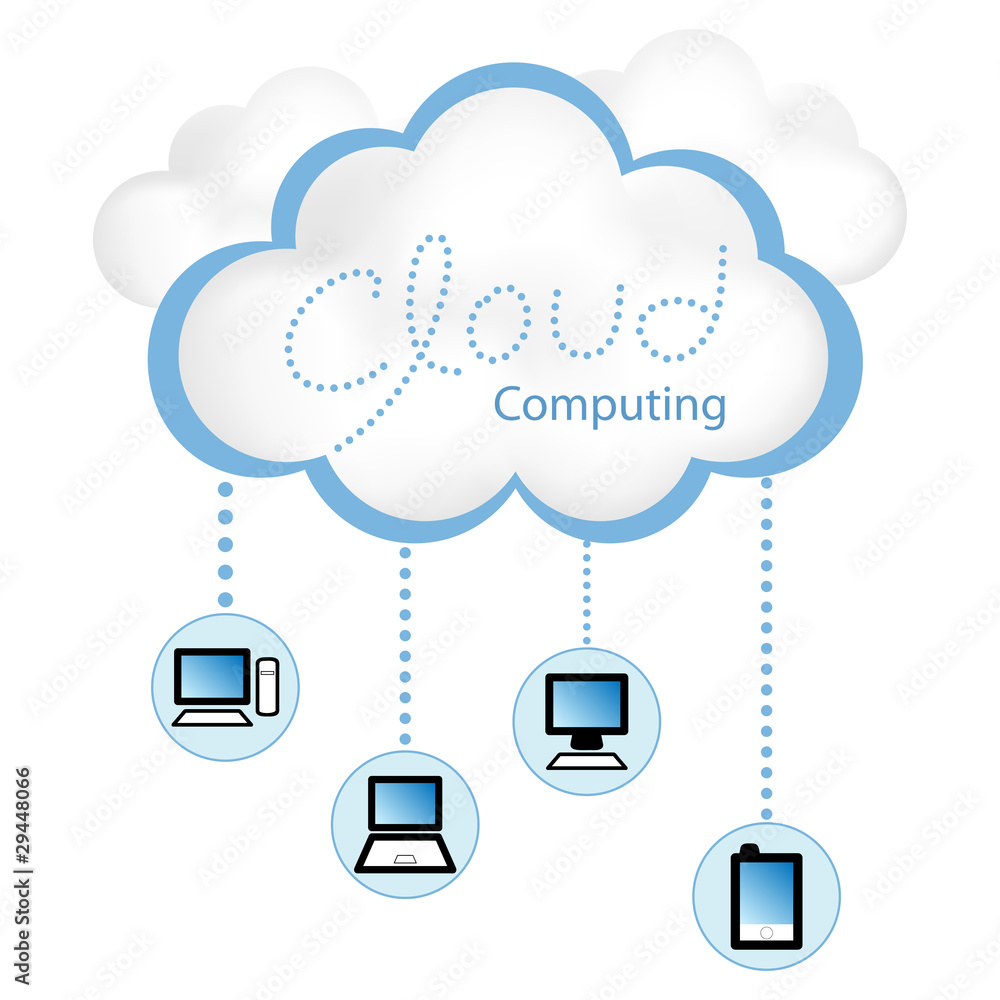 Wall mural cloud computing