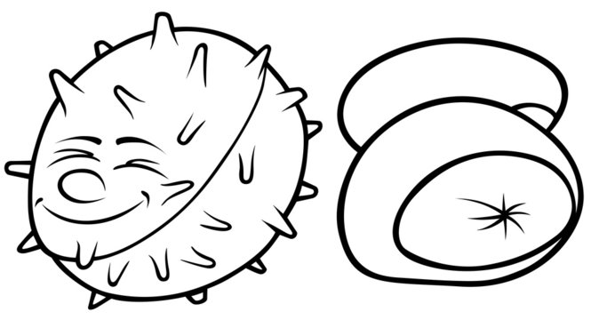 Conkers - Black and White Cartoon illustration