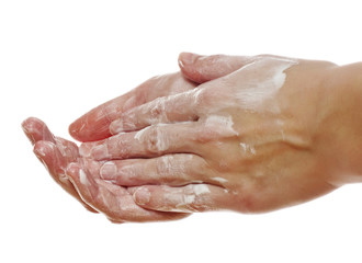 Fototapeta premium woman applying cream to her hands