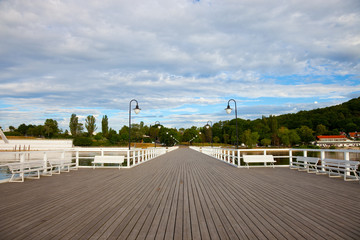 Fototapeta premium Pier in the morning. Orlowo, Poland.