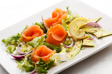 Smoked salmon with vegetables