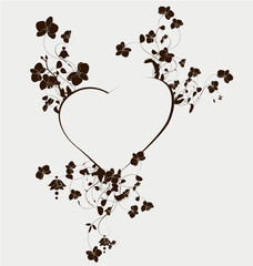 Heart with orchids