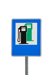 road sign petrol station
