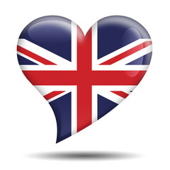 Corazon brillante bandera Reino Unido