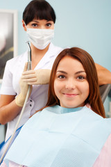 doctor and patient at dentist's office