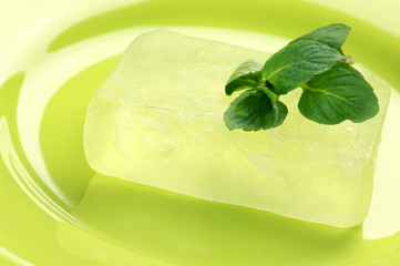 Handmade soap with mint