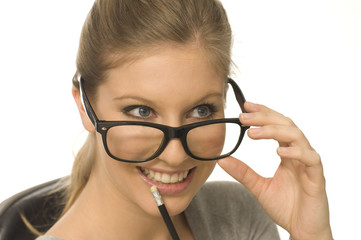 Frau mit Brille