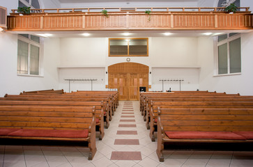 Interior of a small baptist church