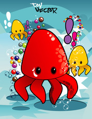 octopus sea  cartoon vector