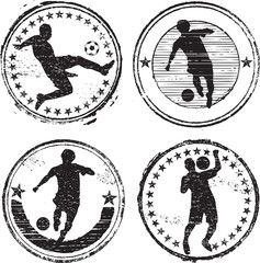 Soccer player stamps