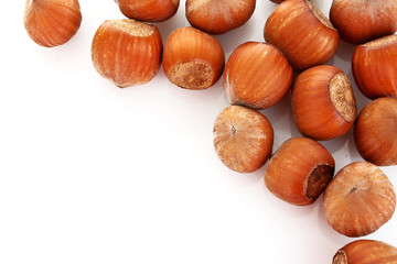 Hazelnuts Isolated on White Background
