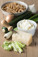 Zutaten für Pasta mit Zucchini Sauce