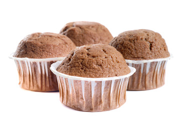 Muffins isolated on white