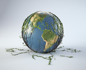 Earth covered with ivy