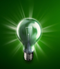 Glowing bulb -energy concept illustration