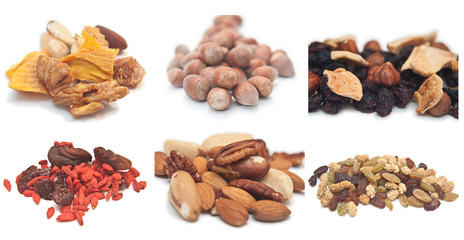 Mixed nuts and dried fruit collection