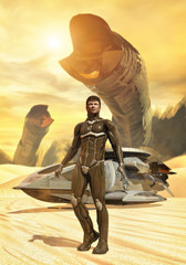 futuristic soldier desert dune - 29470232