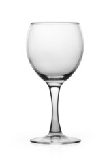 Empty wineglass on white background