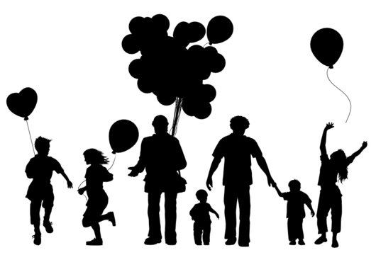 kids balloons at funfair amusement park