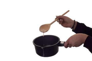 kochlöffel mit Kochtopf