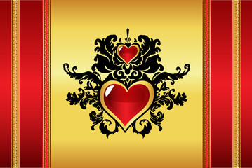 Beautiful oriental heart background vector