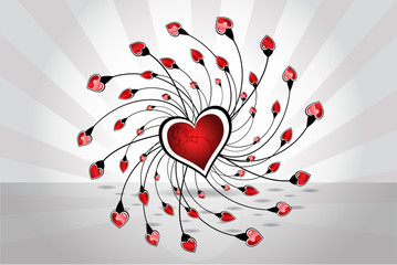 Beautiful Valentine´s day little heart love ring vector