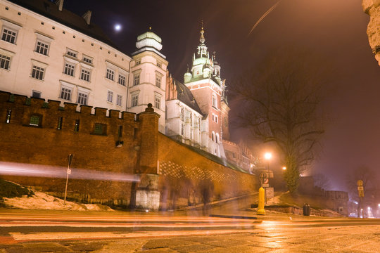 Wawel castle in night
