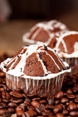 chocolate muffins with coffee