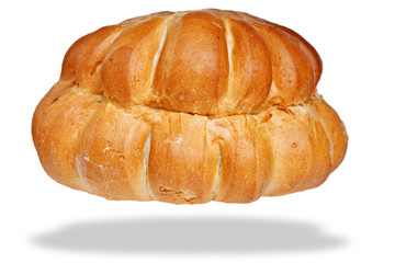 Loaf white cottage bread isolated on awhite background.