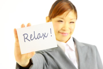 buisiness woman with "relax"