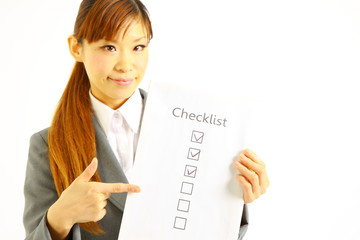 business woman with checklist