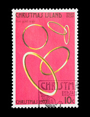 Christmas Island stamp fifth day of Christmas