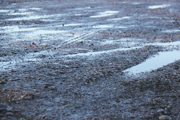 kiesplatz mit pfützen I