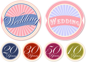 Vintage vector wedding labels