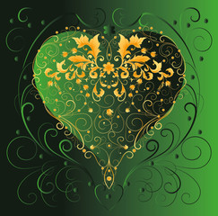 Background with a decorated heart