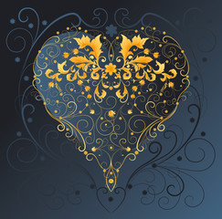 Background with a decorated heart