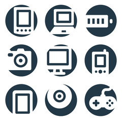 Electronics web icons, crop series