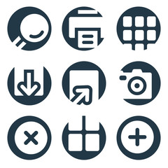Image viewer web icons, crop series