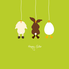 Hanging Easter Bunny, Lamb & Egg