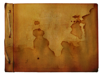 Vintage photoalbum for photos on white isolated background