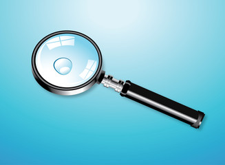 Vector magnifying glass and water drop