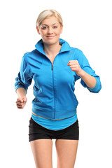 Obraz na płótnie Canvas A female runner running