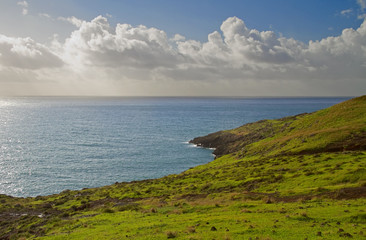 Clouds over the Atlantic ocean.