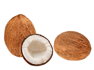 coconuts isolated on white background