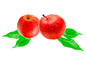 red apples  isolated on white background