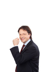 erfolgreicher mann ballt die faust