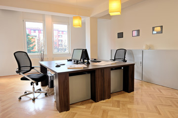 Interior of an office with chairs