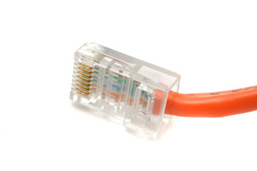 Ethernet Cable Connector on White Background