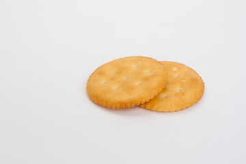 biscuits crackers on white background